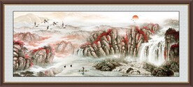 客厅山水画 国画办公室挂画