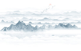 新中式禅意水墨画背景墙