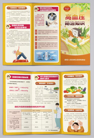 高血压防治日健康三折页