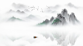 水墨山水电视背景