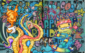 工装涂鸦背景墙