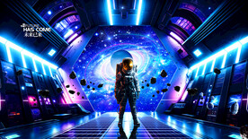 空间站3D舱宇航员背景墙