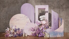 紫色油画婚礼su模型