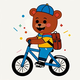 小熊骑自行车  