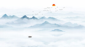 山水水墨电视背景墙