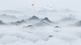 水墨画山水中国风