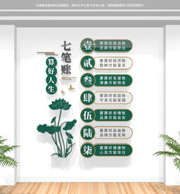 竖版算好人生七笔账文化墙