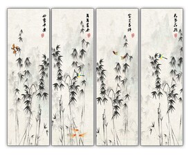 墨竹四条屏