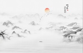 意境水墨山水画