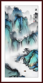 竖幅山水画