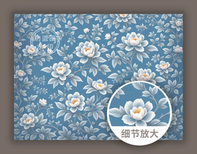 传统古典淡雅花纹底纹壁纸图案