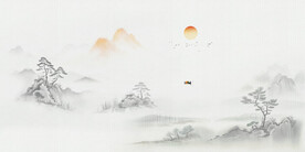 写意水墨山水画