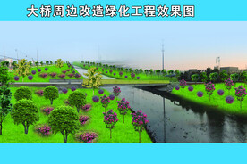 建筑用桥河渠绿化效果图