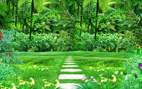 草地风景3d背景墙