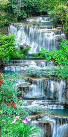 流水生财山水瀑布玄关