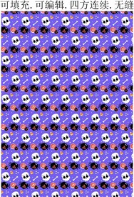 万圣节图案 白色骷髅 蜘蛛