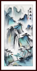 竖幅山水风景画