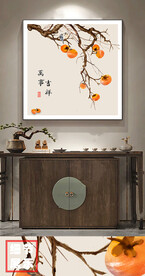 新中式水墨手绘万事吉祥装饰画