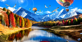 唯美秋天风景画