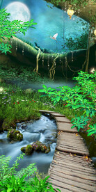 梦幻树林山水风景玄关