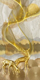 金山发财鹿玄关