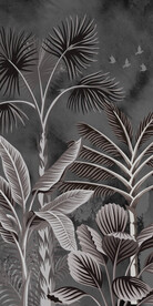 灰色北欧热带树叶玄关