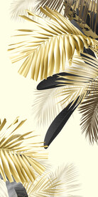 热带植物金色芭蕉叶玄关