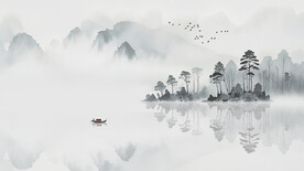中式水墨画背景墙