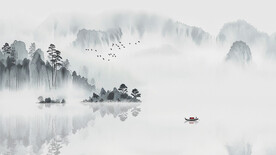 新中式背景墙装饰画