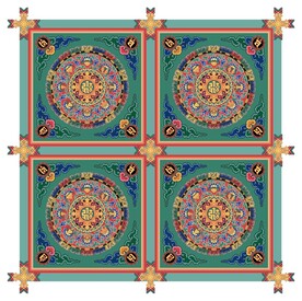 智化寺如来殿梵字八宝天花彩绘