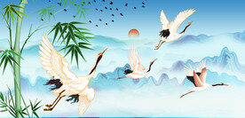 仙鹤飞鹤白鹤