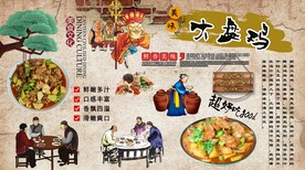 大盘鸡背景墙
