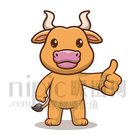 可爱卡通点赞真棒的大黄牛