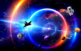 科幻星空直播背景墙