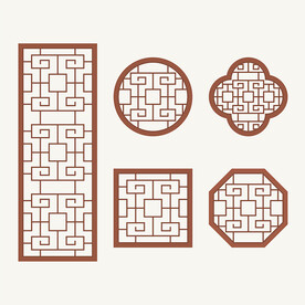 中式花纹 窗花格 镂空隔断
