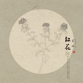 红花线描