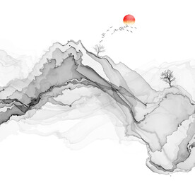 水墨抽象软膜天花