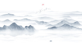 山水风景水墨画背景画