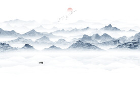 新中式山水背景墙