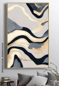 现代简约鎏金立体抽象山水装饰画