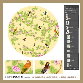 手绘花鸟包装礼盒