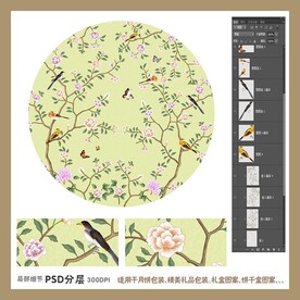 手绘花鸟包装礼盒