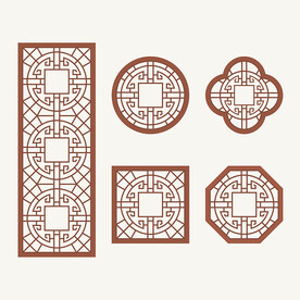 中式花纹 窗花格 镂空隔断