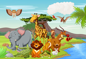 卡通动物乐园背景