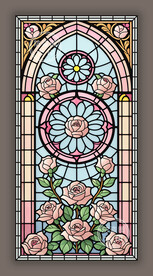 教堂蒂凡尼彩绘玻璃玫瑰窗图案