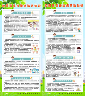 校园常见传染病预防知识展架