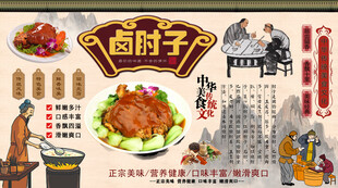 卤肘子背景墙
