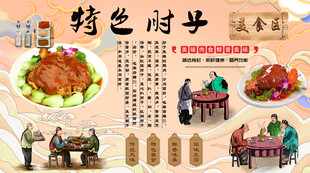 特色肘子背景墙