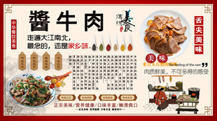 酱牛肉背景墙