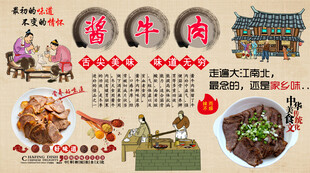 酱牛肉背景墙